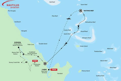 Kuranda Scenic Railway, Skyrail, Great Barrier Reef Helicopter Tour And Cruise - Accommodation Sunshine Coast 2